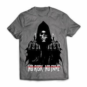 Skull Labs T-Shirt NO RISK-NO FAME Grau/ Silber